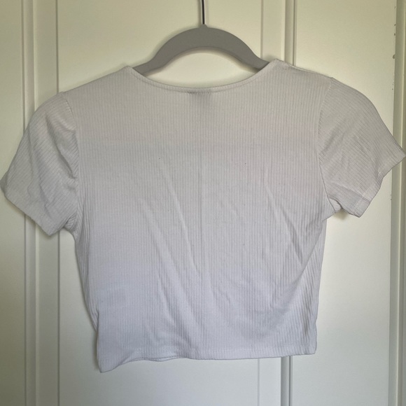 Garage White Cropped Shirt - Picture 2 of 5